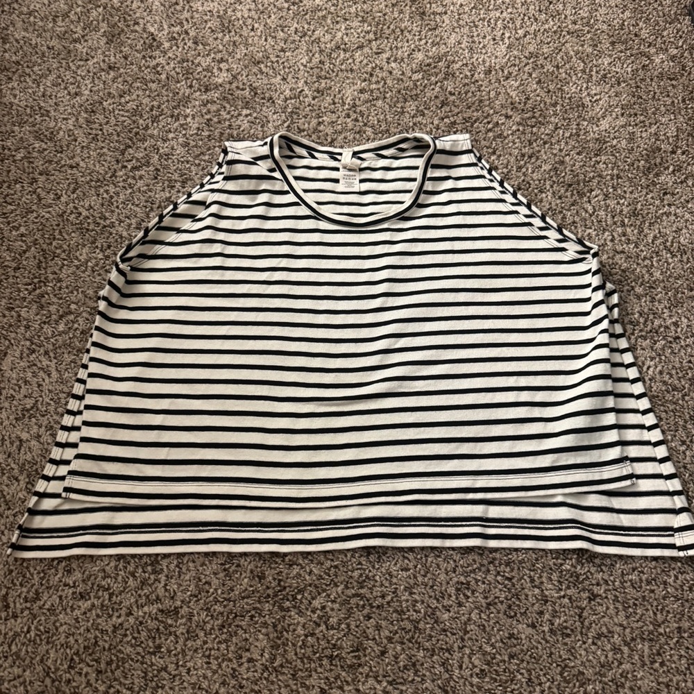 We The Free Black & White Striped Tank Top